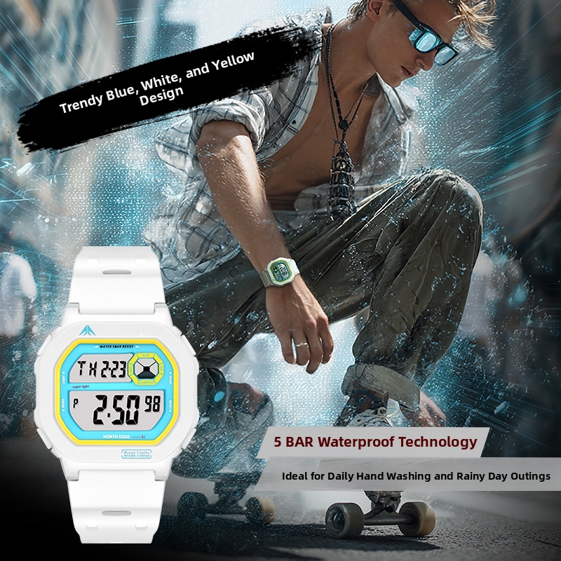 Waterproof Luminous Digital Watch Square Shockproof Outdoor Sports Stopwatch Alarm Clock Trendy Personalized Student Countdown_voghion.com