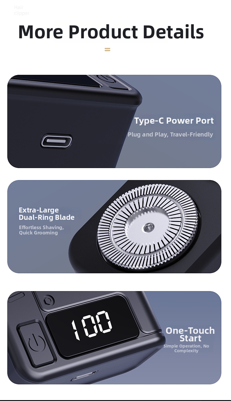 Mini afeitadora eléctrica para hombre recargable y lavable_voghion.com