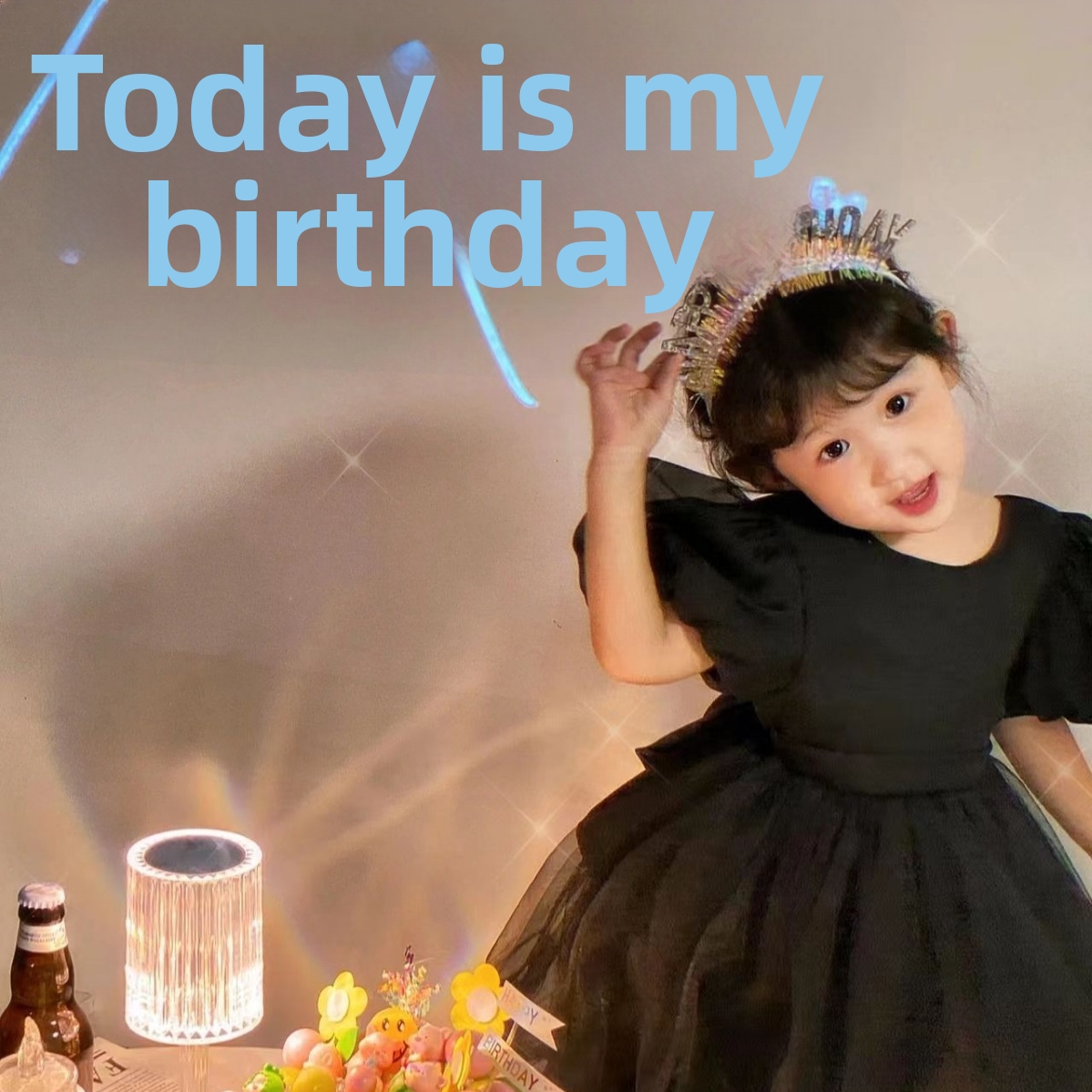 Colorful Sparkly Headbands Children's Birthday Hats Party Props Internet Celebrity Decorations First Birthday Decor_voghion.com