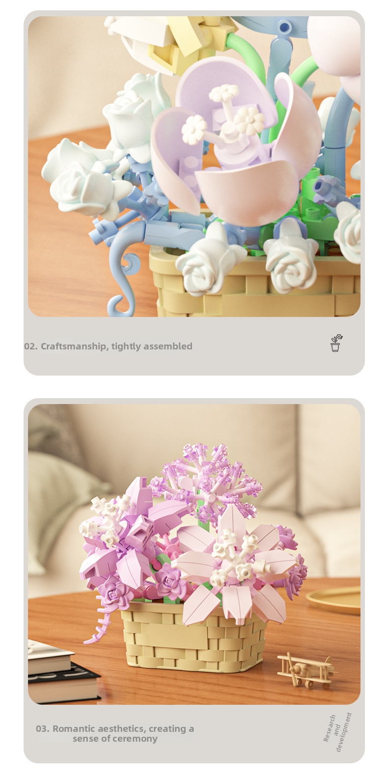 Blumenkorb Bausteine Set Mit Blumen Für Kreatives Bauen_voghion.com