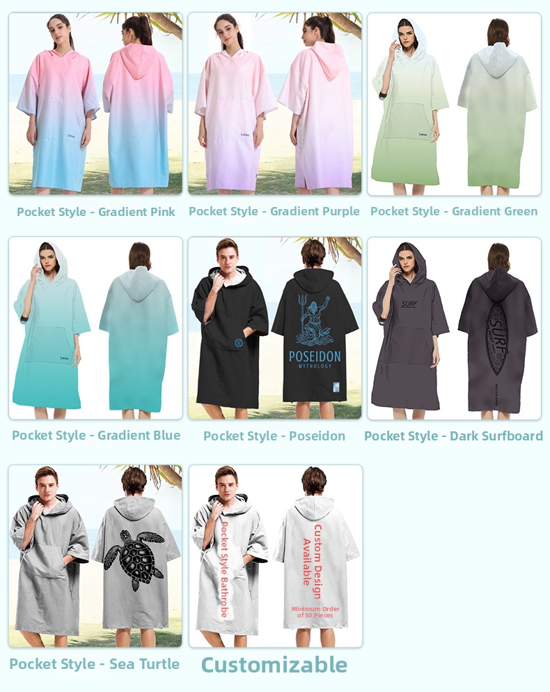 Quick Drying Change Robe Swimming Towel For Surfing And Beach_voghion.com