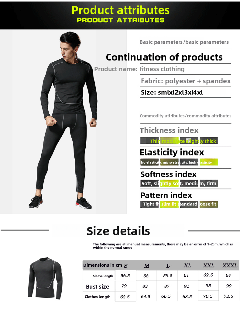 Fitness Clothes Men's Autumn And Winter Velvet Warm Suit Tights Running Quick-drying Clothes Long Sleeves Sports Outdoor_viptrois.com