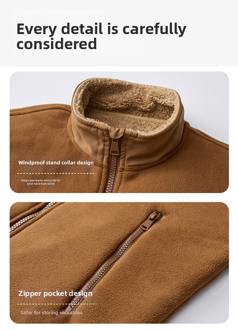 Giacca in pile da uomo con collo a lupetto – cappotto invernale_voghion.com