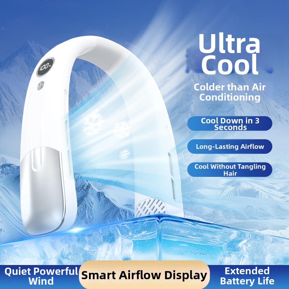 Bladeless Neck Fan Portable High Speed 100 Settings Household Appliance_voghion.com
