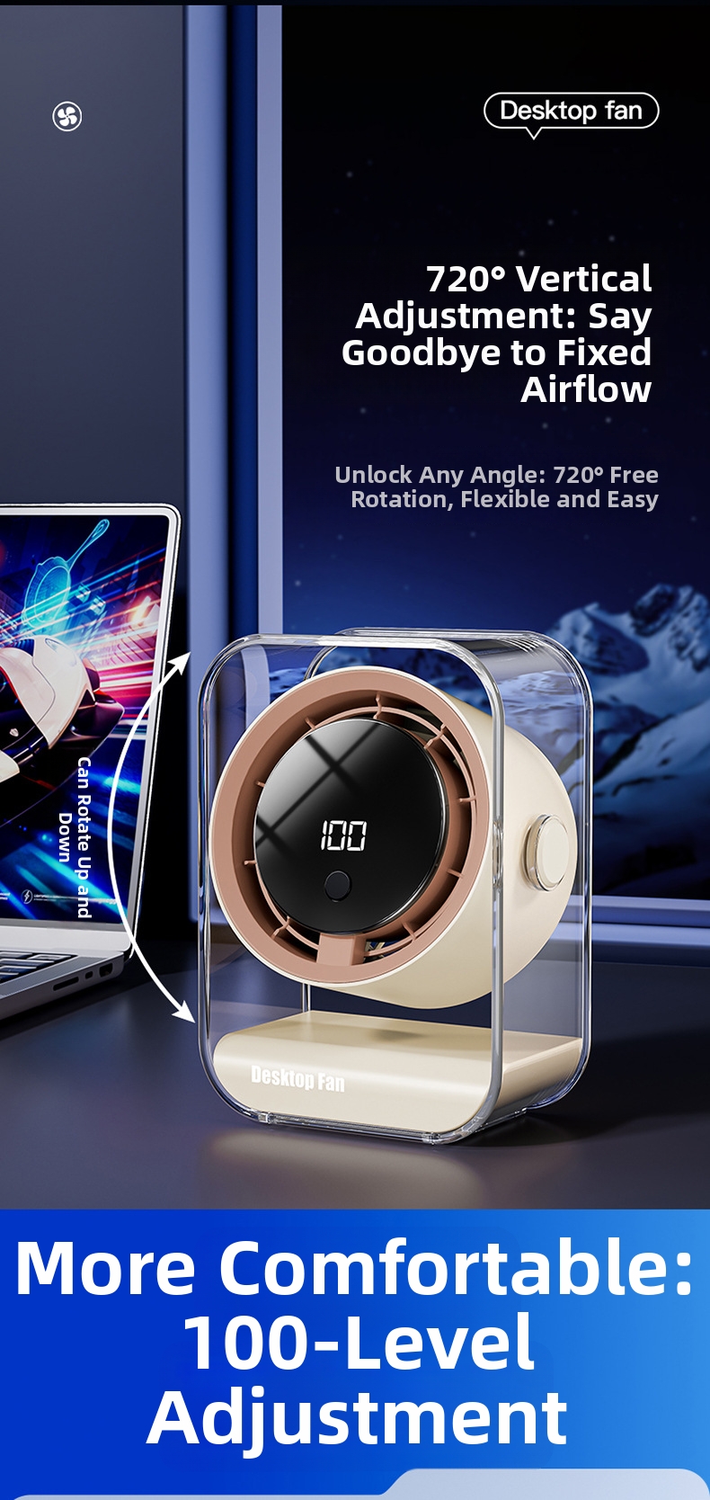 Leiser Mini Tischventilator Usb Wiederaufladbar Für Büro_voghion.com