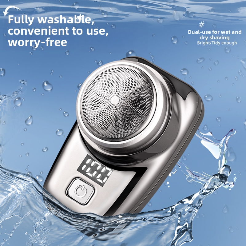 Mini digitaal scheerapparaat voor mannen, volledig afwasbaar, draagbaar, met extra lange batterijduur en USB-oplaadfunctie._voghion.com