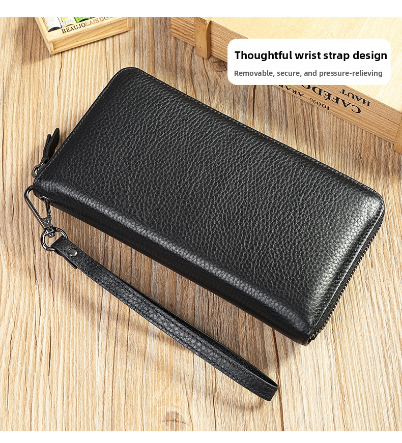 Herrväska i äkta läder clutch med handledsrem_voghion.com