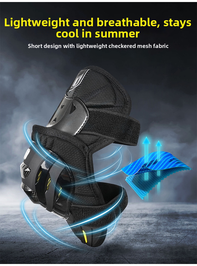 Motorcykel knäskydd i kolfiber som andas för sommaråkning_voghion.com