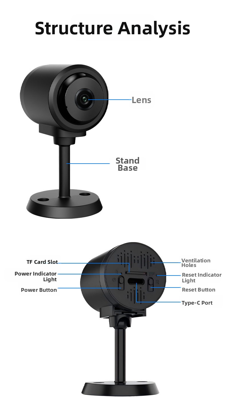 Smart Wifi Camera Hd Security Home Surveillance With Night Vision_voghion.com
