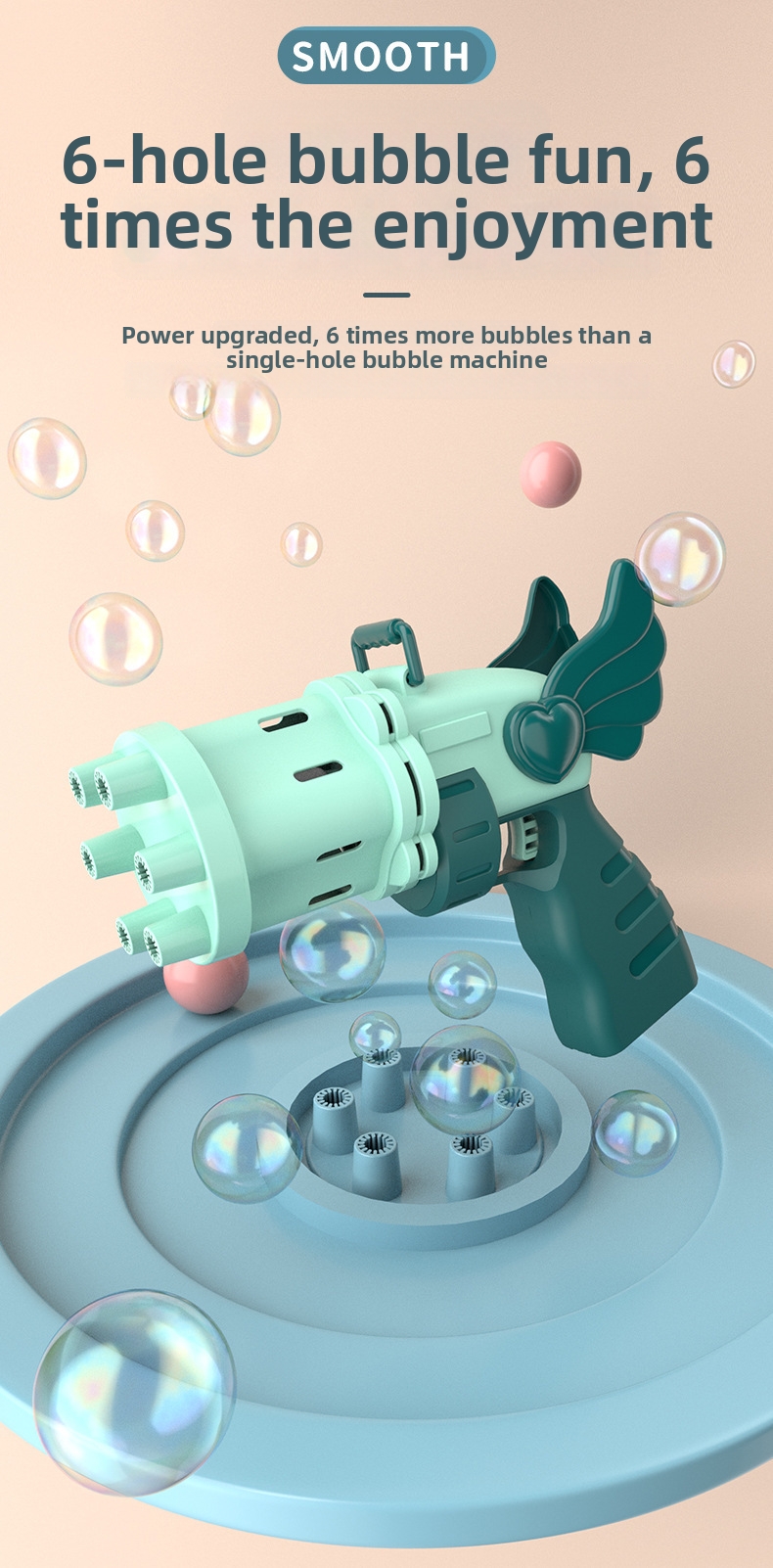 Macchina per bolle di sapone ali di cuore a prova di perdite_voghion.com