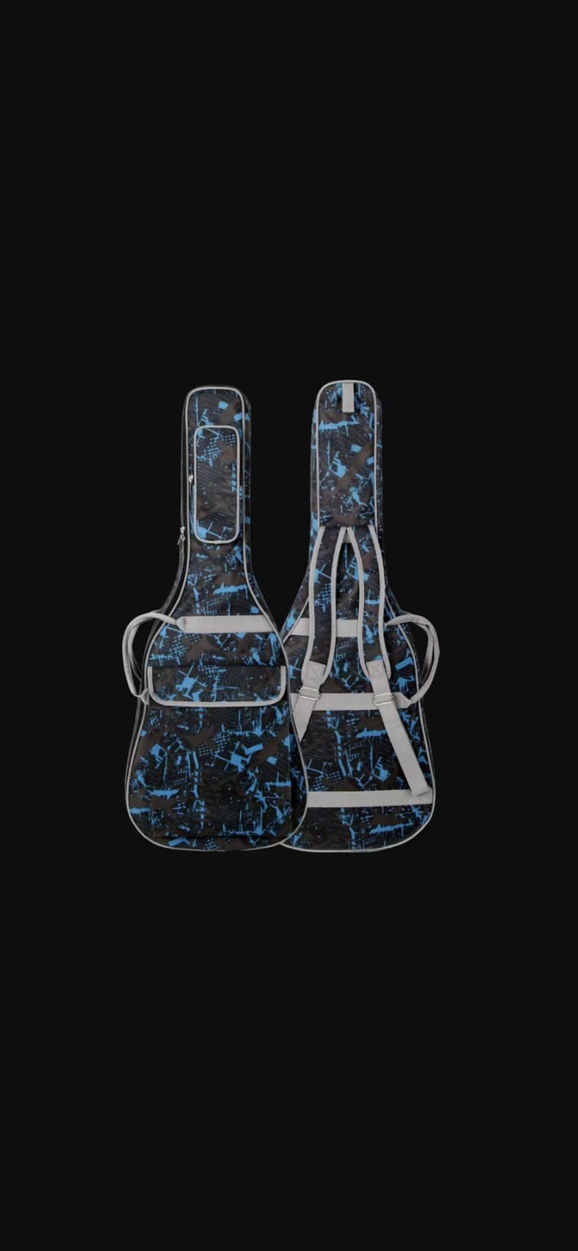 Portable cotton-lined waterproof guitar bag, suitable for classical and folk guitars, 34-inch, 36-inch, 39-inch, and 41-inch sizes.