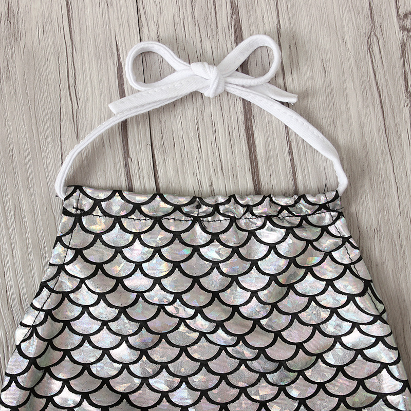 Flickor sjöjungfru ärmlös baddräkt romper sommarstil_voghion.com