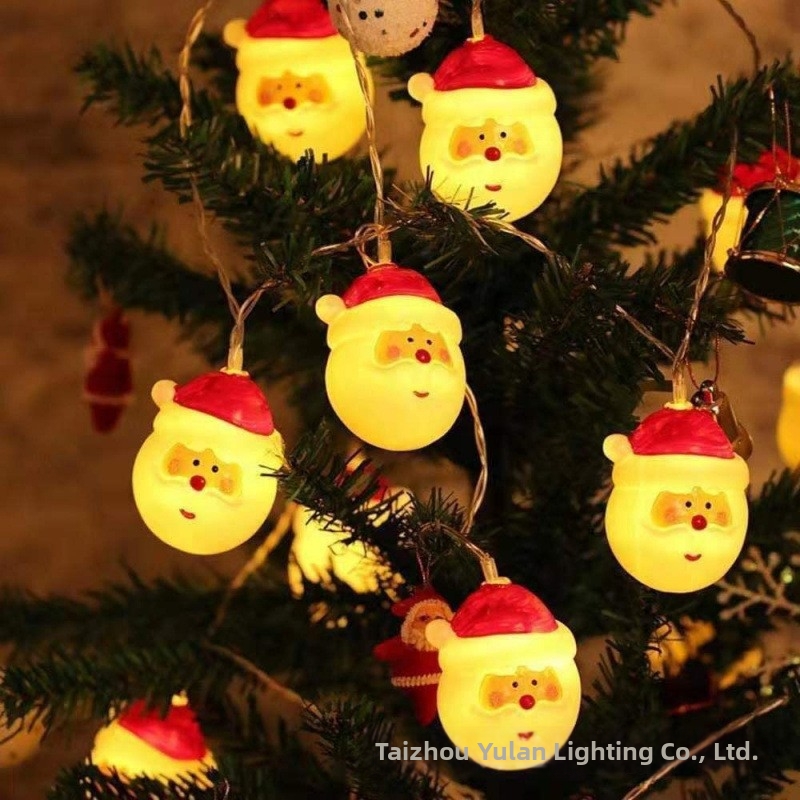LED Electroplated Ball Lights Santa Claus And Snowman Festive String Warm Light Christmas Decorative Ambient Home Garden Lighting_voghion.com