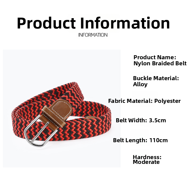 Elastic Woven Canvas Belt For Men And Women Korean Style Accessory_voghion.com