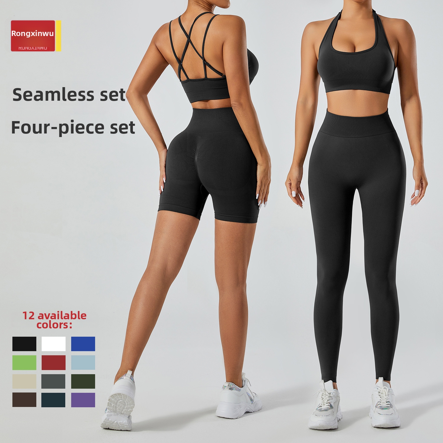 High Waist Seamless Yoga Suit Backless Fitness Running Slimming Sports Outfit For Women_voghion.com