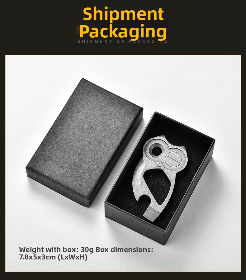 Titanium Alloy Owl Bottle Opener Portable Outdoor Tool Keychain_voghion.com