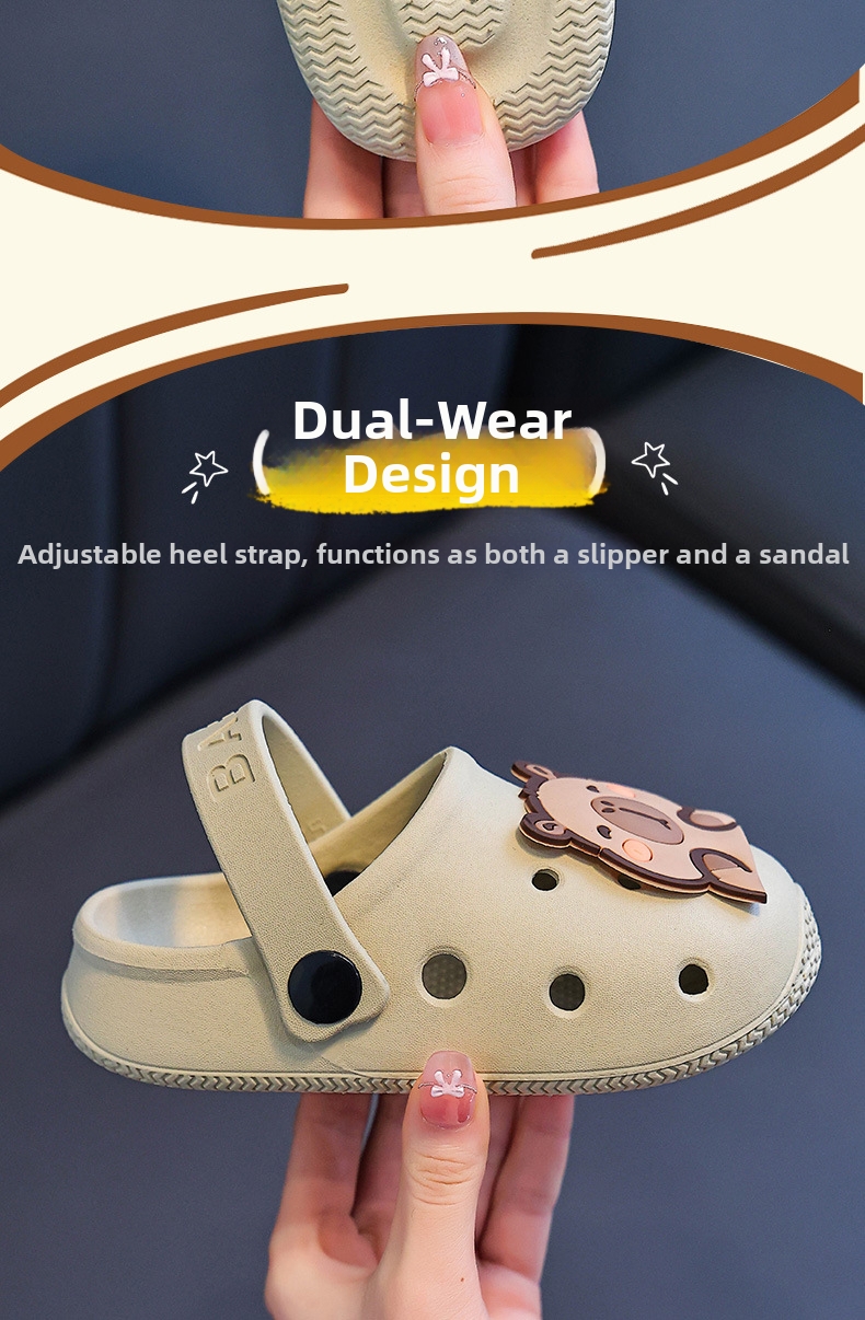 Childrens Reversible Clogs Non-slip Soft Soled Sandals Kids_voghion.com