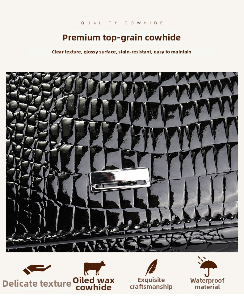 Genuine Leather Crocodile Embossed Women's Wallet Clutch Bag_voghion.com