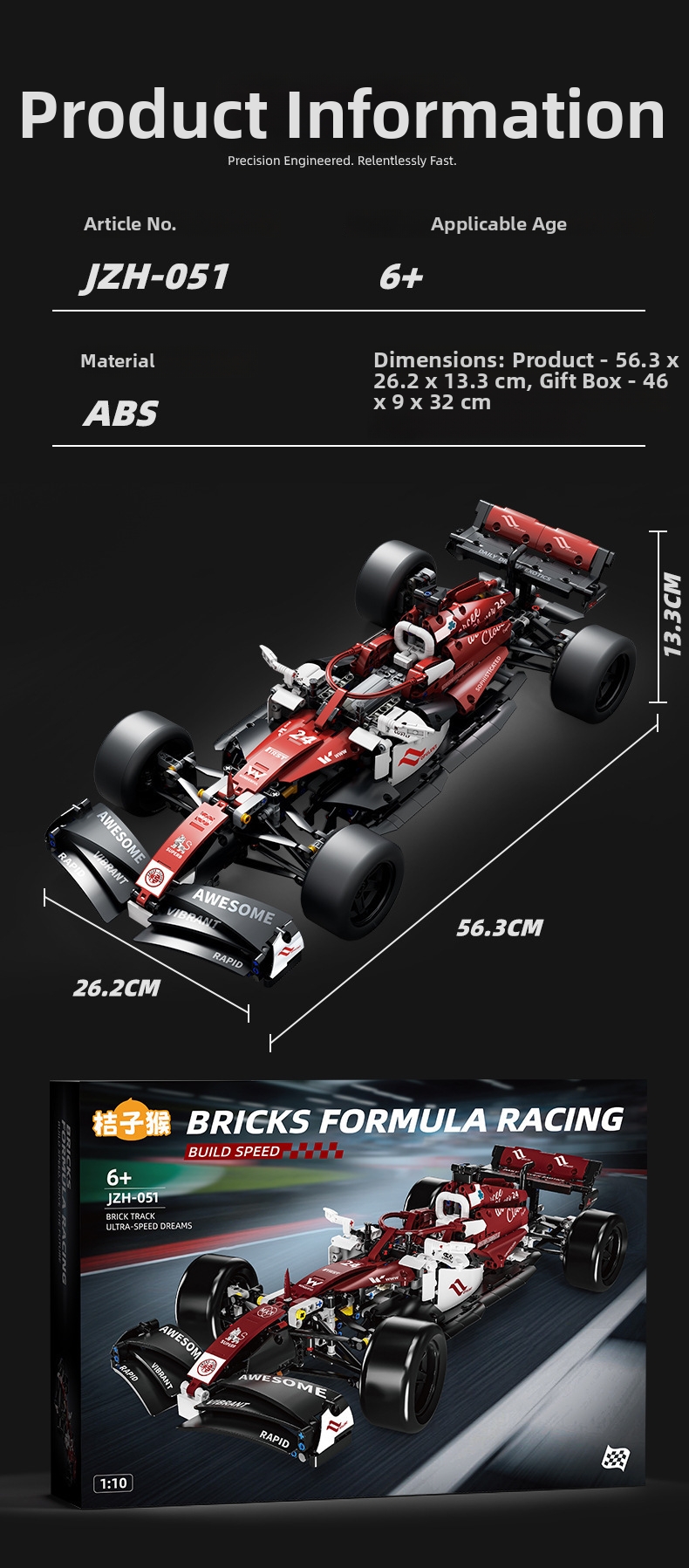 Formule 1 raceauto bouwstenen rood speelgoed cadeau voor iedereen_voghion.com