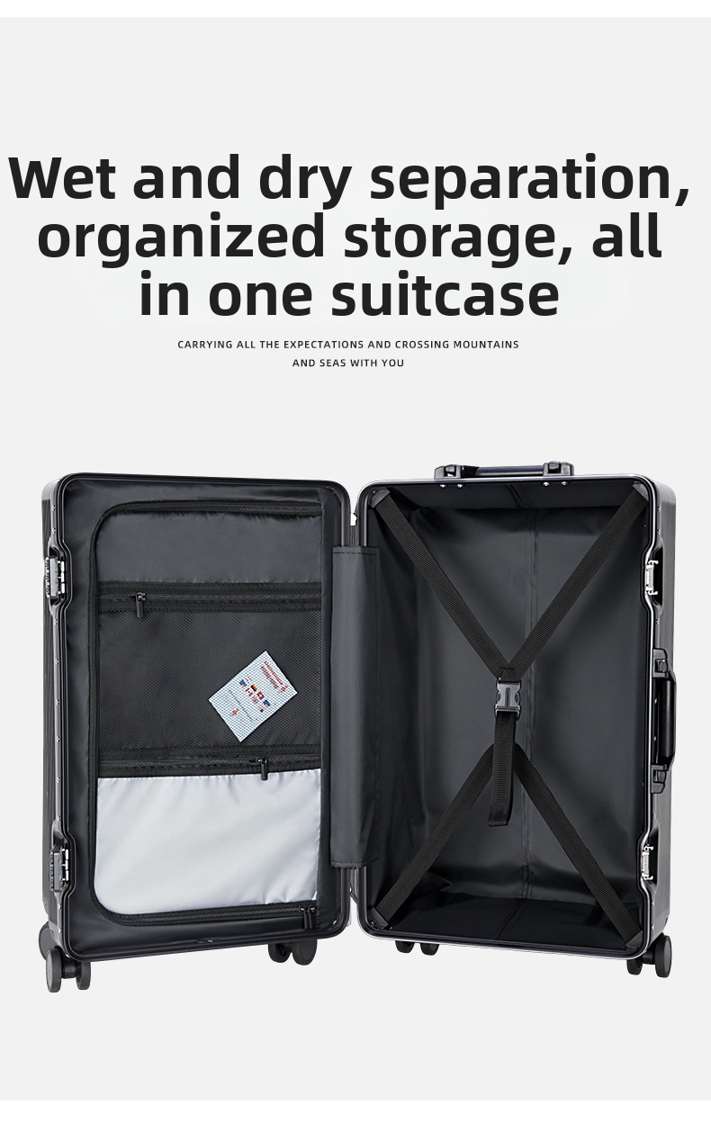 High End Aluminum Frame Luggage Set Rolling Suitcase With Lock_voghion.com