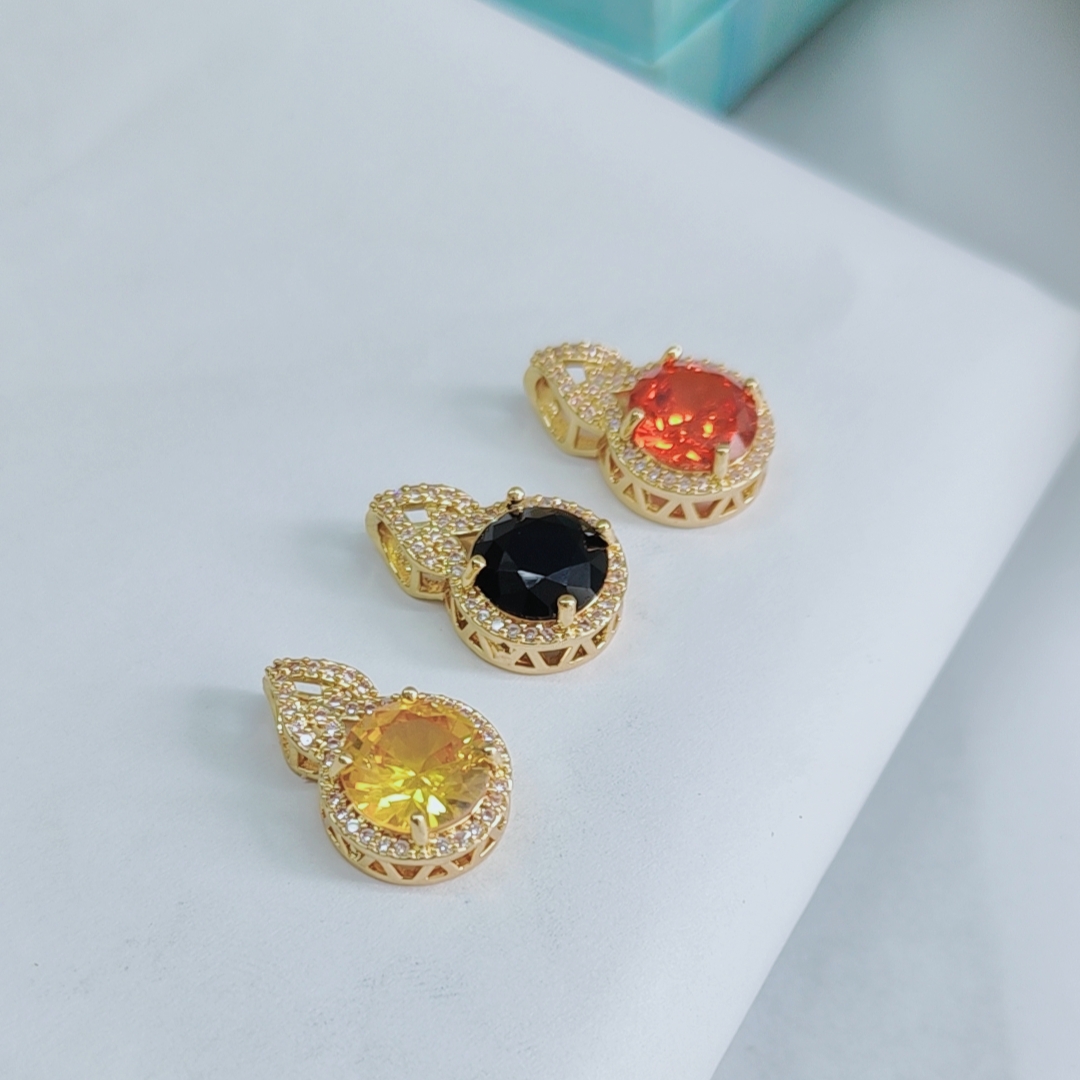 European and American fashion live refund color zircon gourd pendant female fairy net Ruby full diamond clavicle chain pendant