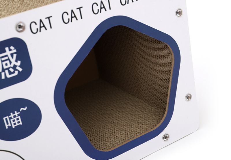 Cat Scratching Post And House Double Layered Corrugated Cardboard_voghion.com
