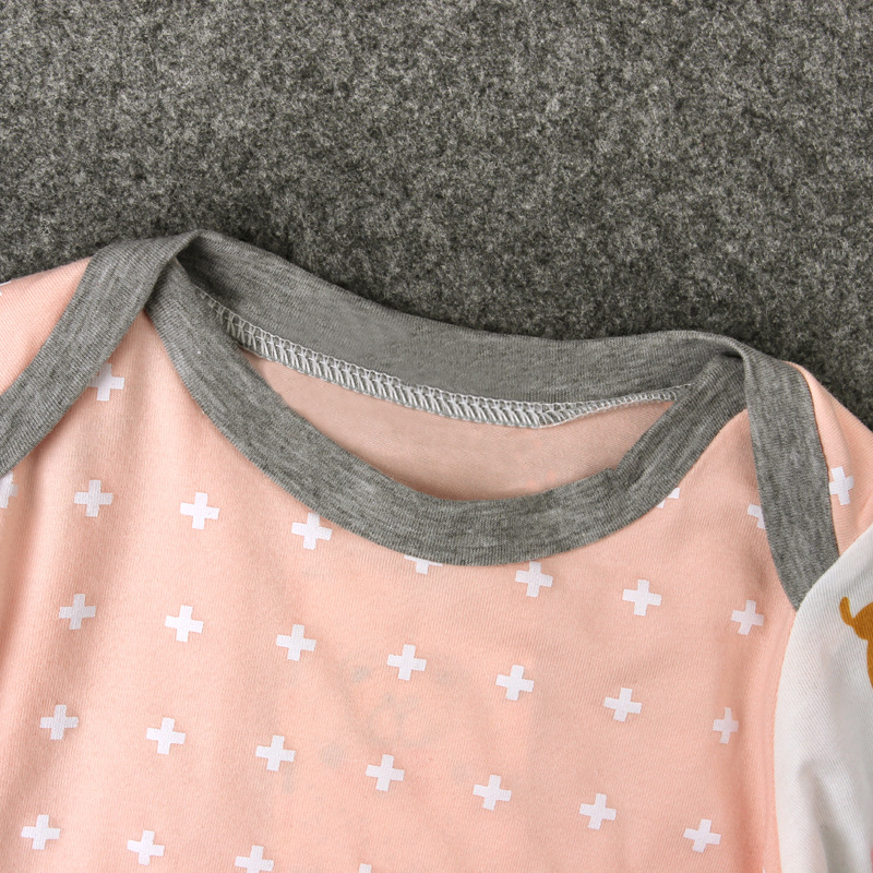 Mädchen Set Mit Cartoon Reh Motiv Dreiteilig Mit Langarmshirt_voghion.com