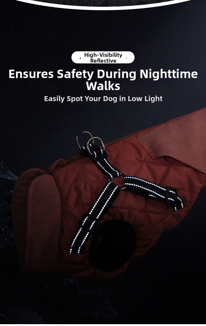Dog Winter Padded Coat With Integrated Harness For Small Breeds_voghion.com