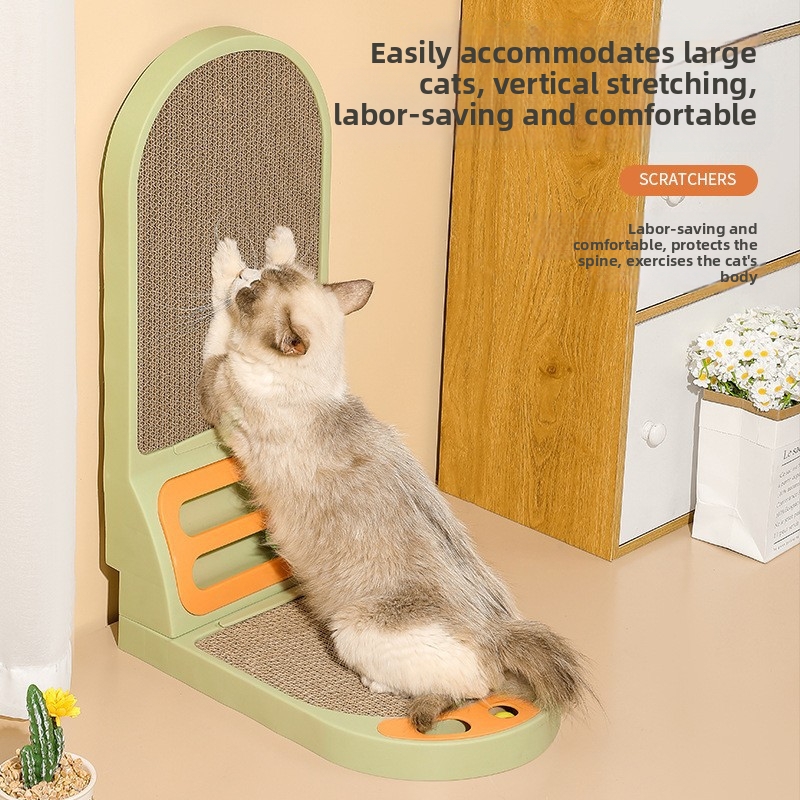 Tiragraffi verticale da parete per gatti, a forma di L semicircolare, resistente ai graffi, ispessito, resistente all'usura, senza pelucchi, accessorio per animali domestici._voghion.com