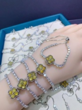 夏季小清新锆石天然金发晶旋转手链简约时尚百搭手环轻奢高级感