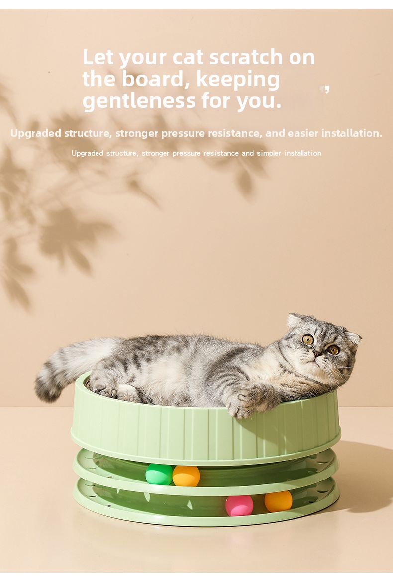 Rundes Katzenkratzmöbel Mit Spielschiene Für Katzen Und Kater_voghion.com
