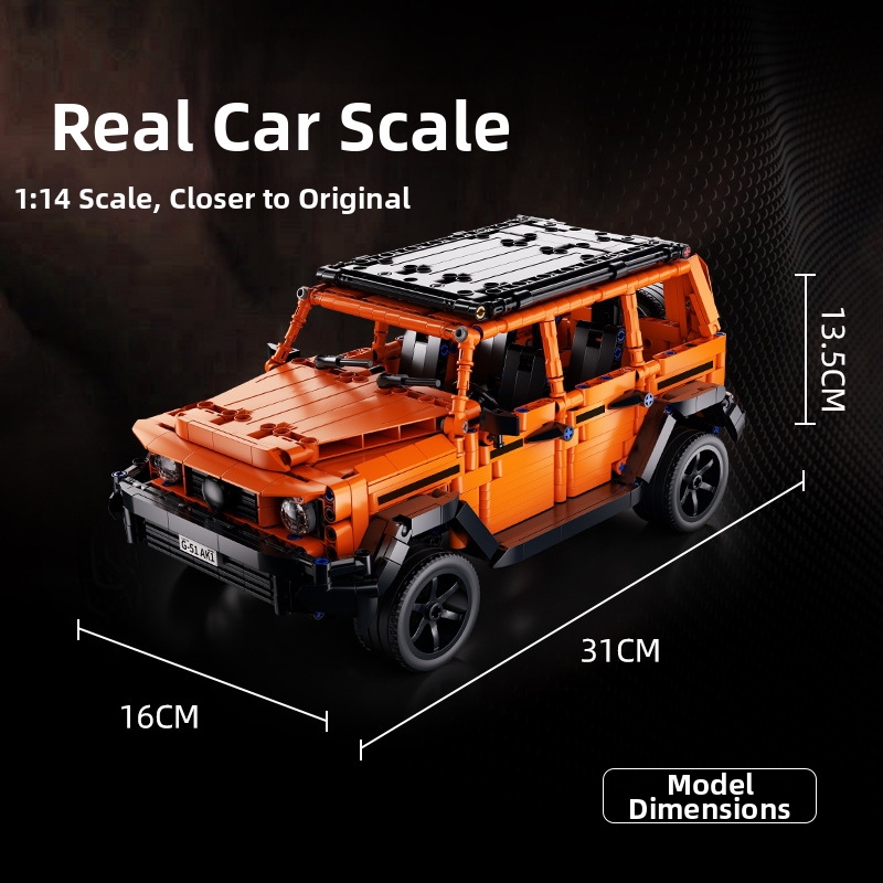 Jeu de construction de véhicule tout-terrain orange compatible, jouet éducatif de course automobile pour garçons, cadeau d'anniversaire idéal._voghion.com