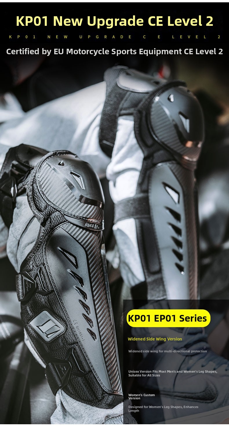 Motorcycle Protective Gear Knee And Elbow Pad Four Piece Set Breathable Widened Side Wings Anti-Fall For Summer Motorcycles And Racing Bikes_voghion.com