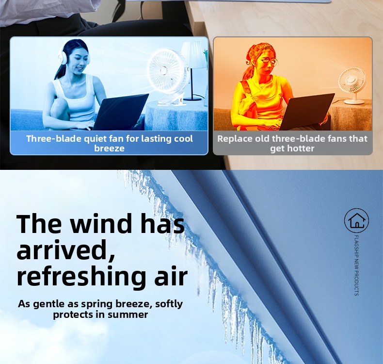 Desktop Quiet Clip On USB Fan For Student Dormitory Small Mini New Model_voghion.com