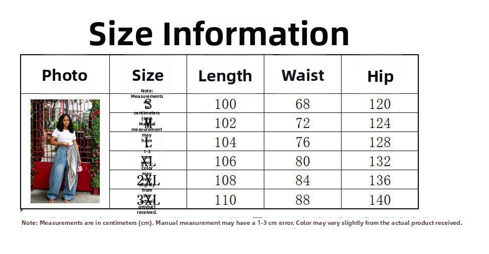 Women's Washed Denim Jeans Long Style Curved Silhouette Loose Fit Square Scarf Decoration New Style 2026_ecoleips.com