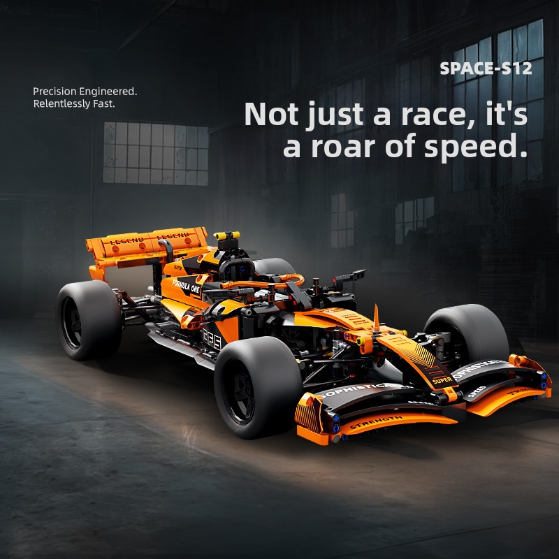Orange Formula F1 Racing Car Building Blocks Compatible With Toys Mechanical Model Gifts_voghion.com