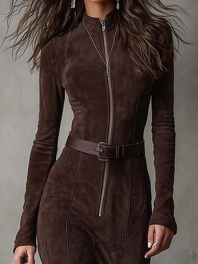 Women's Clothing Double Sided Cashmere Zipper Stand Collar Women's Dress Elegant Style High Quality Autumn Fashion_ecoleips.com