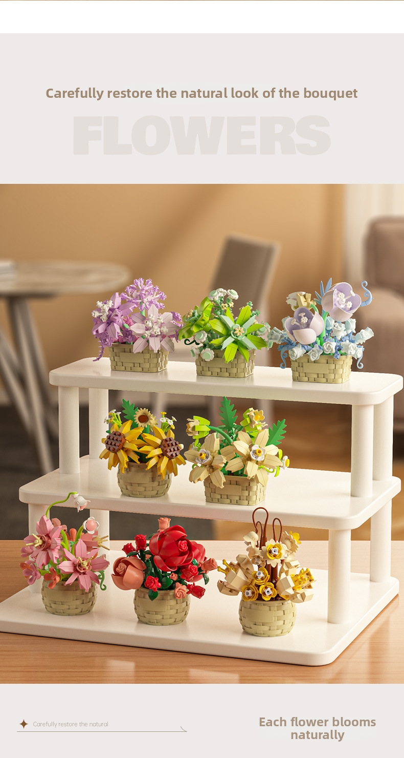 Blumenkorb Bausteine Set Mit Blumen Für Kreatives Bauen_voghion.com
