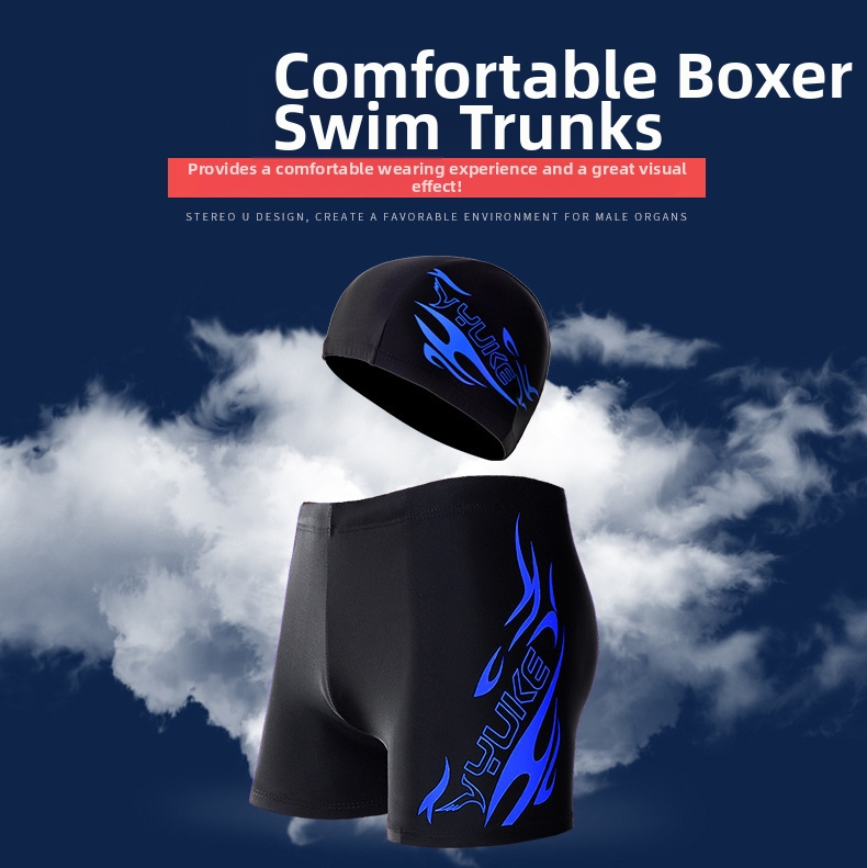 Maillot de bain grande taille pour homme, style thermal, avec lunettes et bonnet de bain inclus._voghion.com