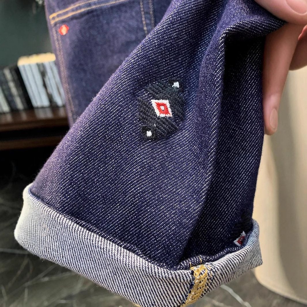 Men's Stretch Denim Shorts Thin Straight Leg Capri Pants Loose Fit Casual Outerwear_mkmklike.com