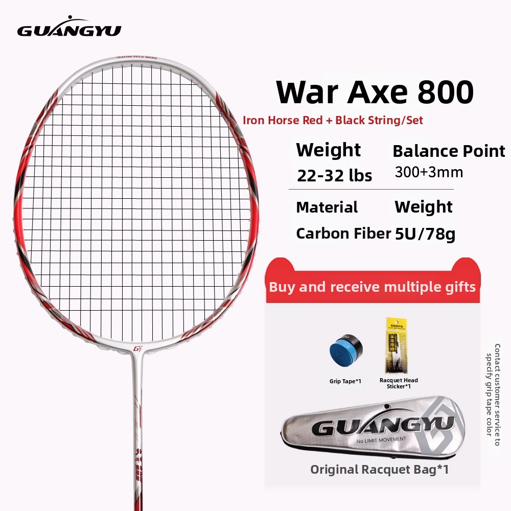 Raquete de badminton ultraleve 5U, estilo ofensivo, em fibra de carbono, para competição individual._voghion.com