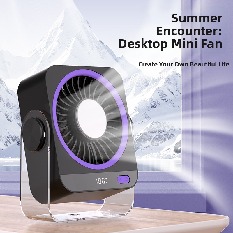Desktop Fan For Dormitory Wall Mounted Cooling Fan USB Rechargeable Digital Display Small Portable_voghion.com