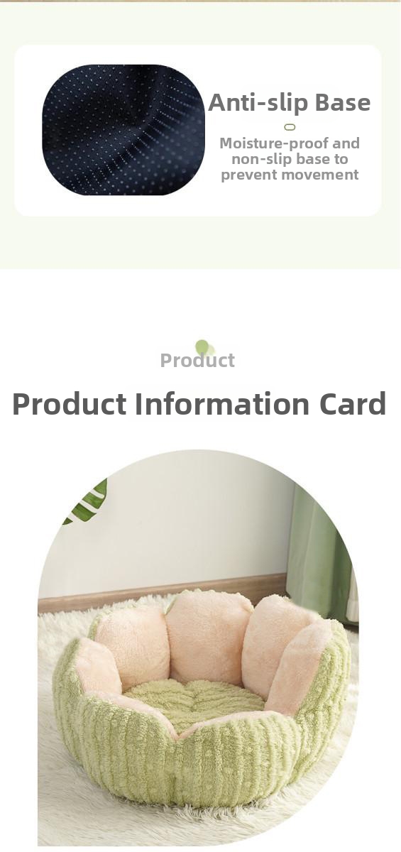 Cactus Cat Nest Round Pet Bed Dog Sleeping Mat Warm Winter Bed_voghion.com