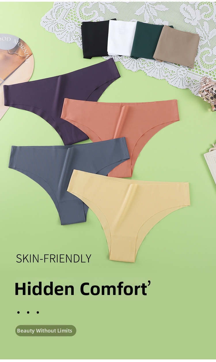 Women's Seamless Ice Silk Bikini Briefs Breathable Underwear_voghion.com