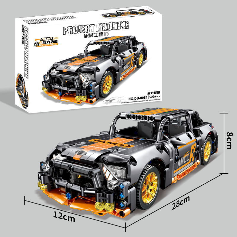 Carrinho de corrida de fricção em forma de vaca roxa, compatível com blocos de montar, brinquedo educativo para meninos._voghion.com