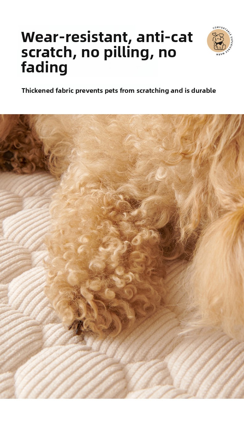 1PC Weiche Cord Hund Sofa Abdeckung Plaid Haustier Bett Decke Matte für Große Hund Pad mit Nacken Kissen verdicken Katze Beruhigende Nest Couch Bett – Detail 8