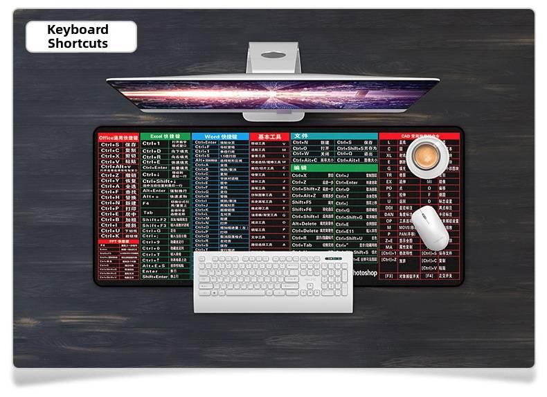 Grote rubberen muismat, antislip toetsenbordmat, bureauonderlegger, gaming computeraccessoire, cartoon thema_voghion.com