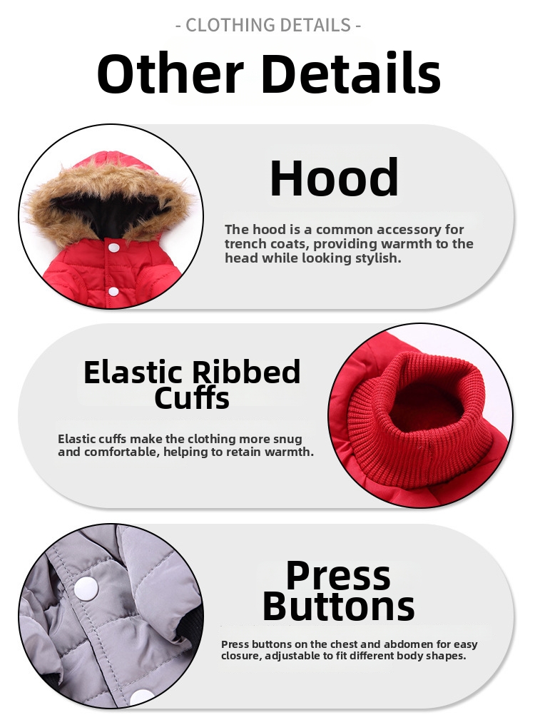 Varm, foret hundevinterjakke med refleksbånd og hætte_voghion.com