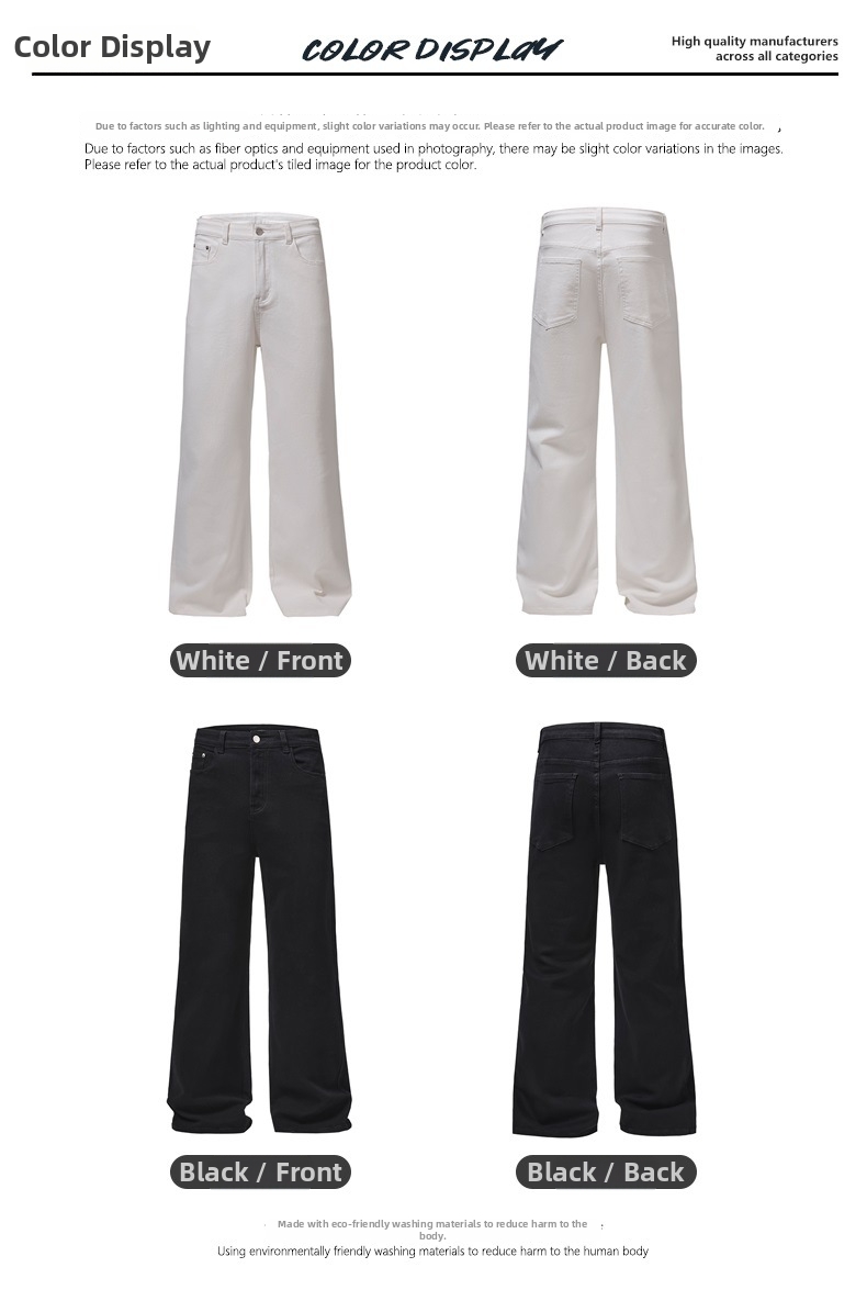 Men's Slim Fit Stretch Jeans Bootcut Denim Pants Vintage Wash Retro Flared S-3XL_mkmklike.com