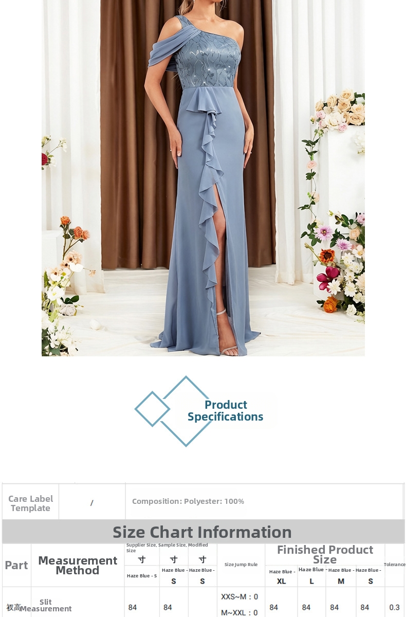 Summer New Style Solid Color Women's Evening Dress Slit Lace Up Strappy Backless Fashion Ruffled Ribbon Long Dress For Party Wear_ecoleips.com
